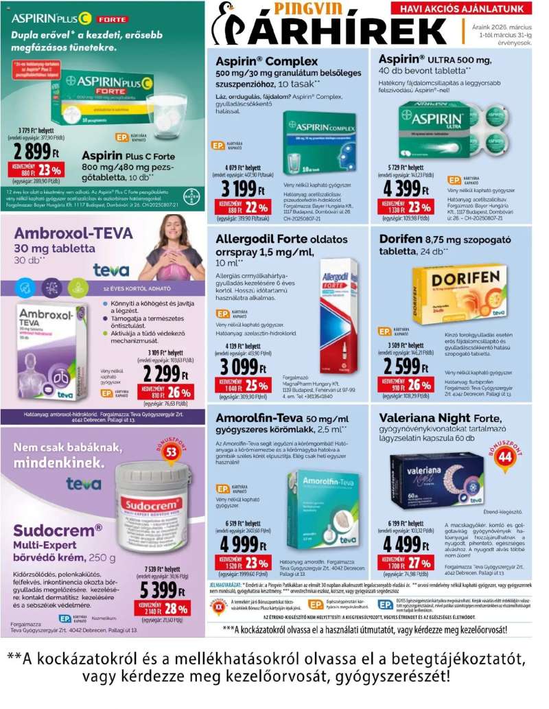 Pingvin Patika Pingvin Patika akciós újság 6 oldal