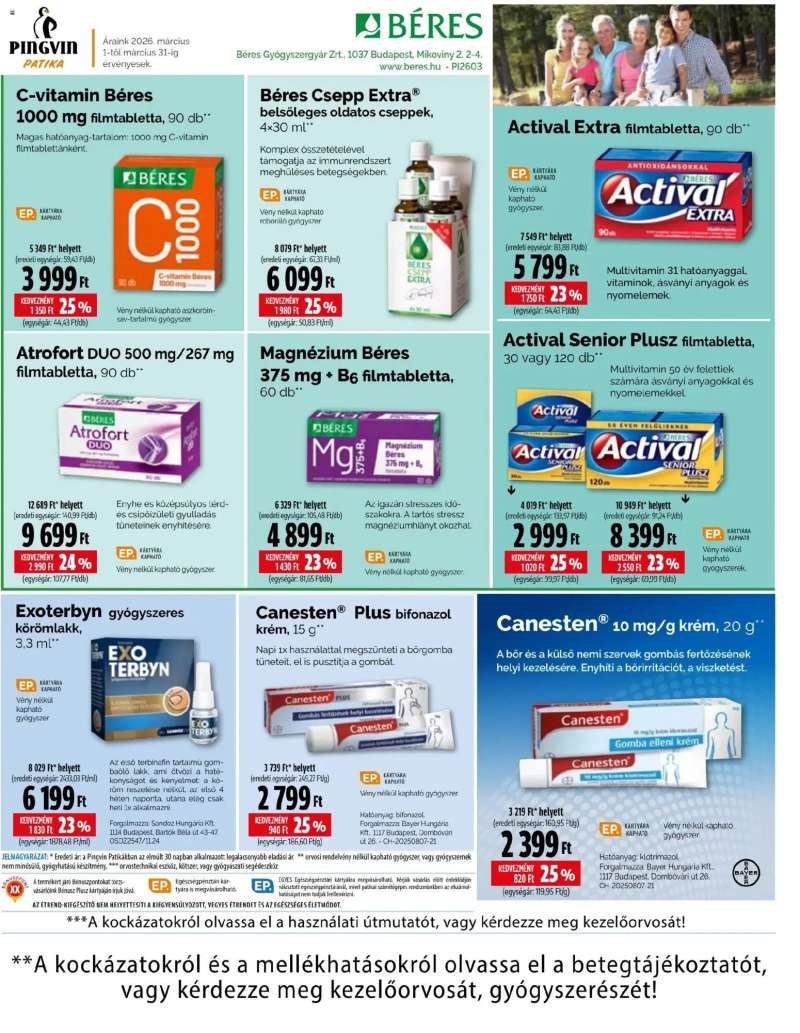 Pingvin Patika Pingvin Patika akciós újság 7 oldal