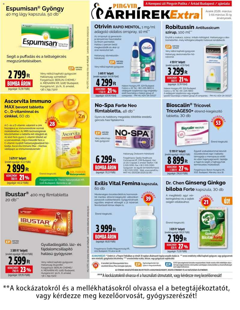 Pingvin Patika Pingvin Patika Pingvin Árhírek Extra 2 oldal