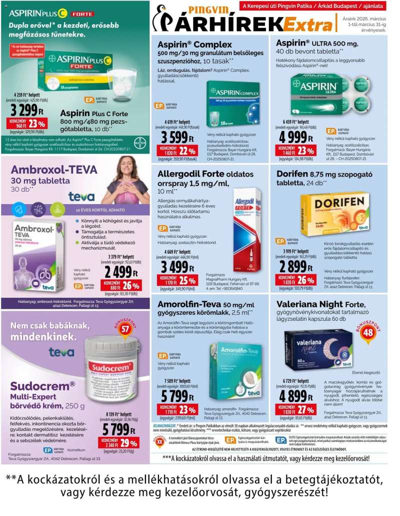 Pingvin Patika Pingvin Patika Pingvin Árhírek Extra 6 oldal