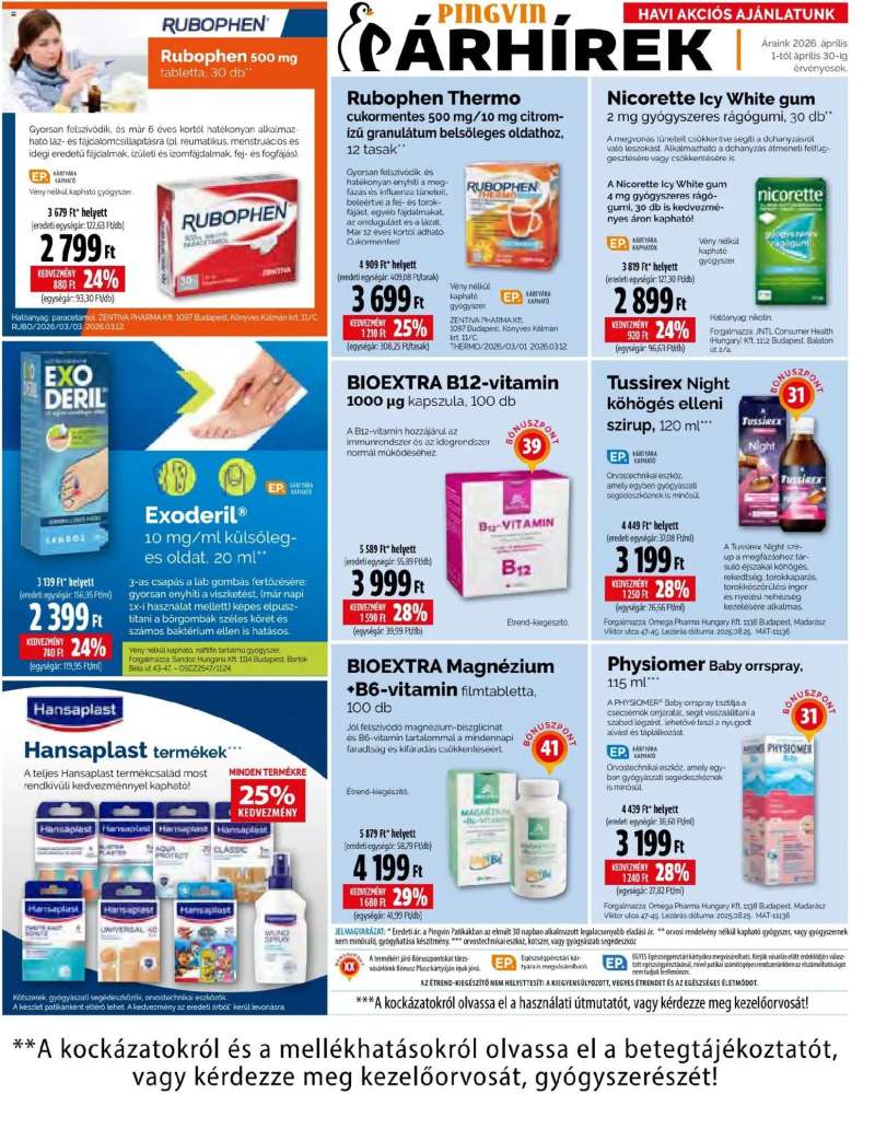 Pingvin Patika Pingvin Patika akciós újság 10 oldal