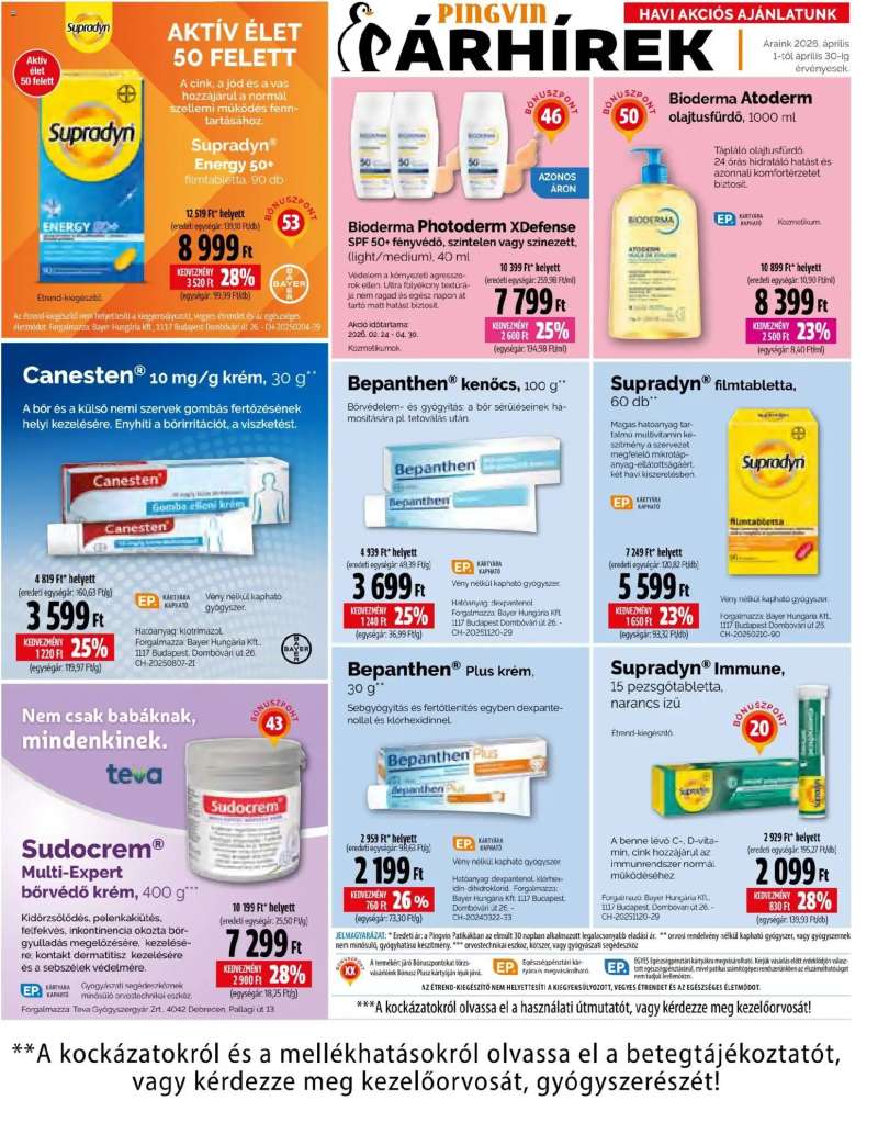 Pingvin Patika Pingvin Patika akciós újság 12 oldal