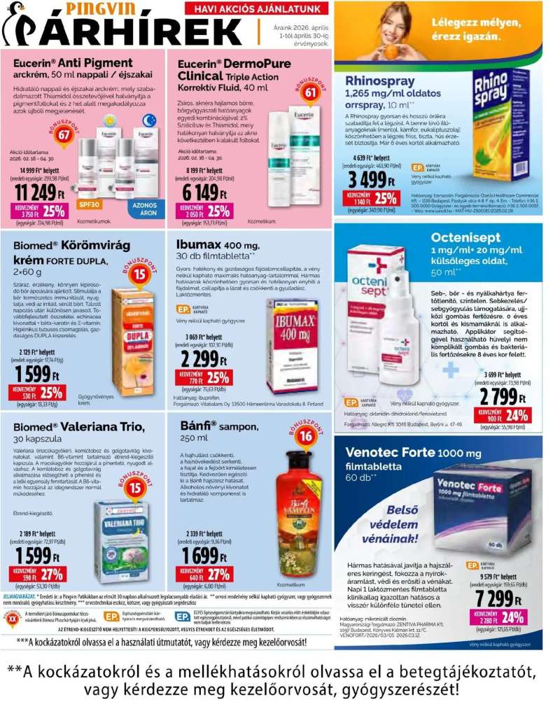 Pingvin Patika Pingvin Patika akciós újság 13 oldal