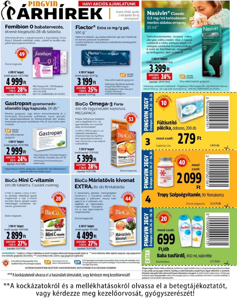 Pingvin Patika Pingvin Patika akciós újság 5 oldal