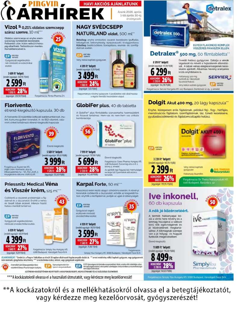 Pingvin Patika Pingvin Patika akciós újság 7 oldal