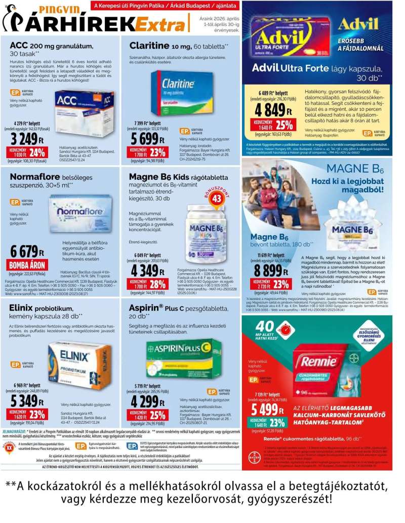 Pingvin Patika Pingvin Patika Pingvin Árhírek Extra 1 oldal