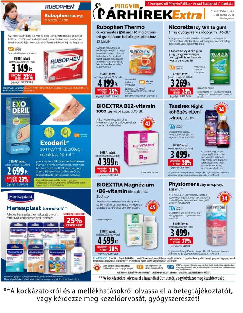 Pingvin Patika Pingvin Patika Pingvin Árhírek Extra 10 oldal