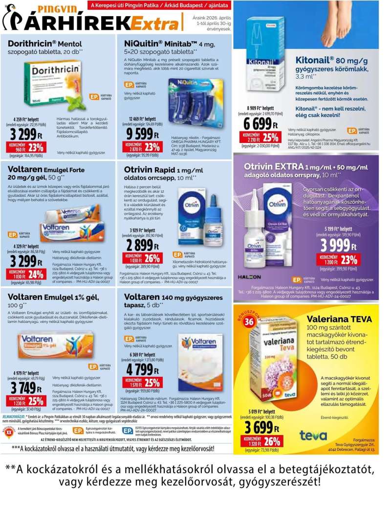 Pingvin Patika Pingvin Patika Pingvin Árhírek Extra 11 oldal