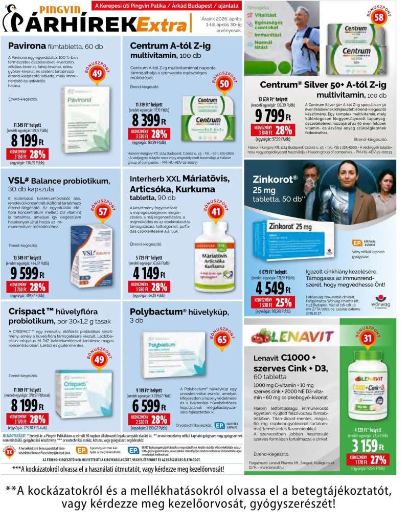 Pingvin Patika Pingvin Patika Pingvin Árhírek Extra 15 oldal