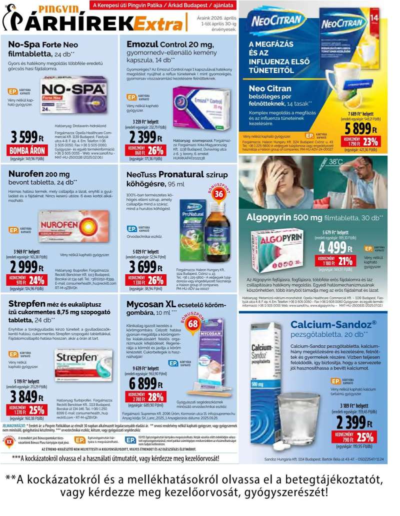 Pingvin Patika Pingvin Patika Pingvin Árhírek Extra 3 oldal