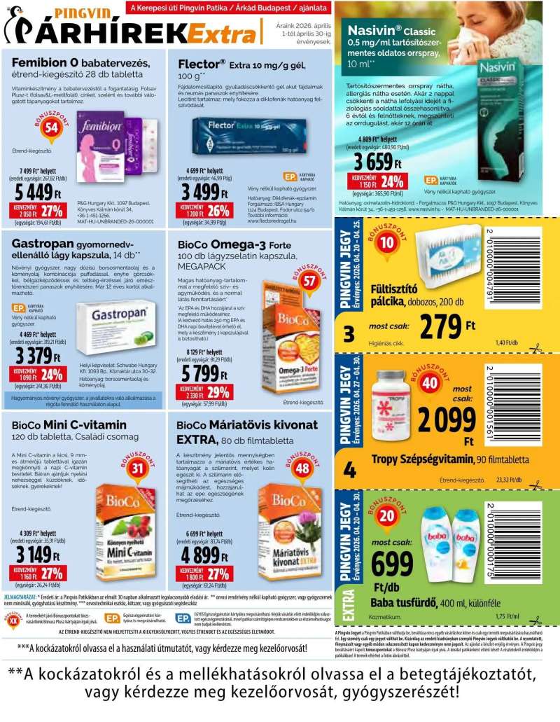 Pingvin Patika Pingvin Patika Pingvin Árhírek Extra 5 oldal