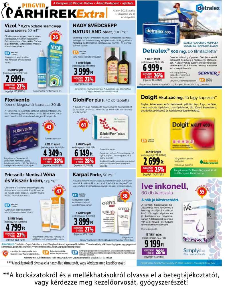 Pingvin Patika Pingvin Patika Pingvin Árhírek Extra 7 oldal