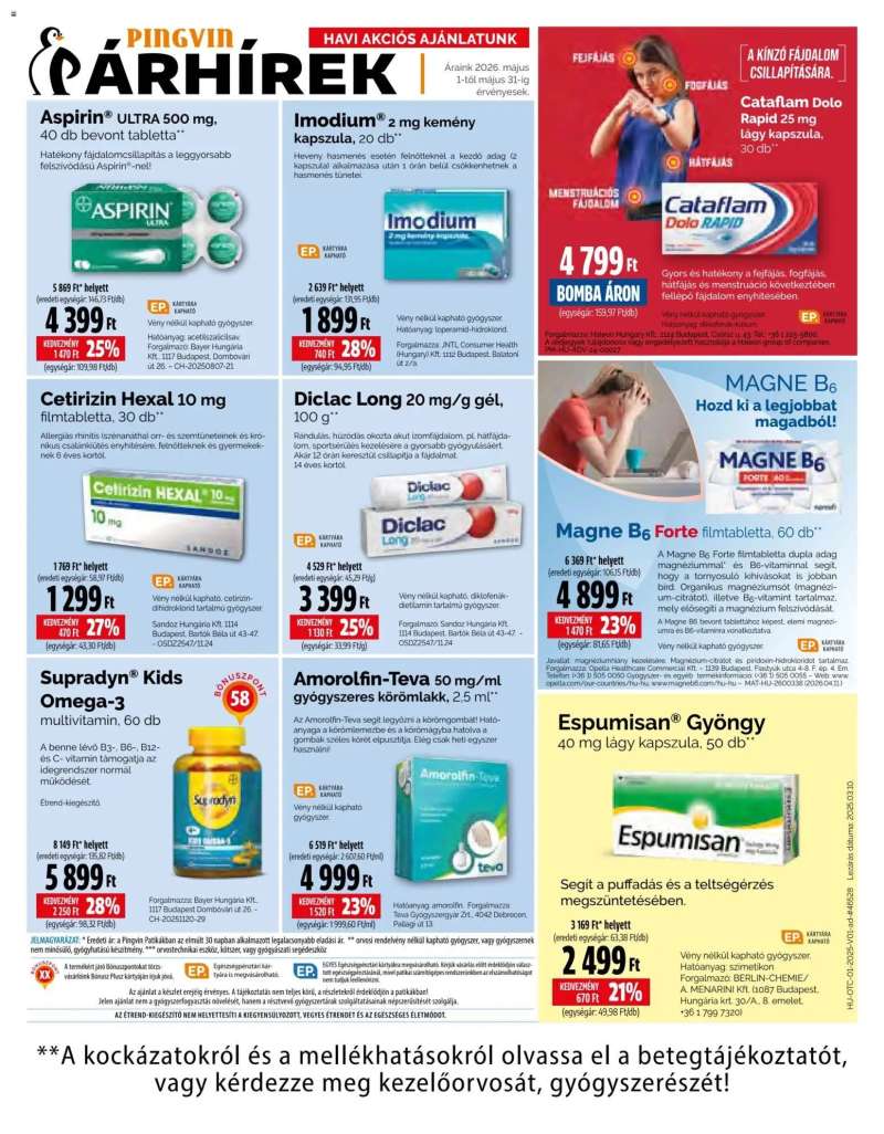 Pingvin Patika Pingvin Patika akciós újság 1 oldal