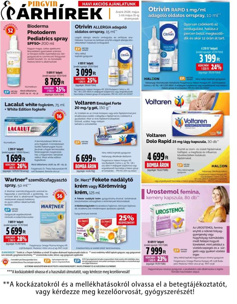Pingvin Patika Pingvin Patika akciós újság 13 oldal
