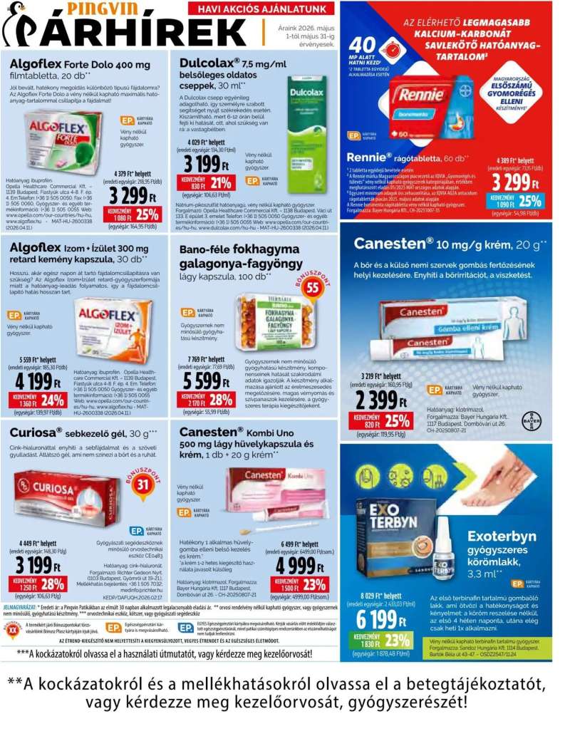 Pingvin Patika Pingvin Patika akciós újság 3 oldal