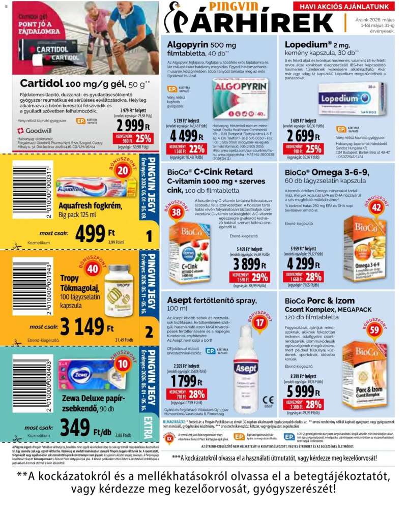 Pingvin Patika Pingvin Patika akciós újság 4 oldal
