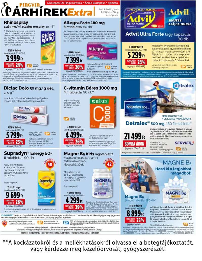 Pingvin Patika Pingvin Patika Árhírek Extra 1 oldal