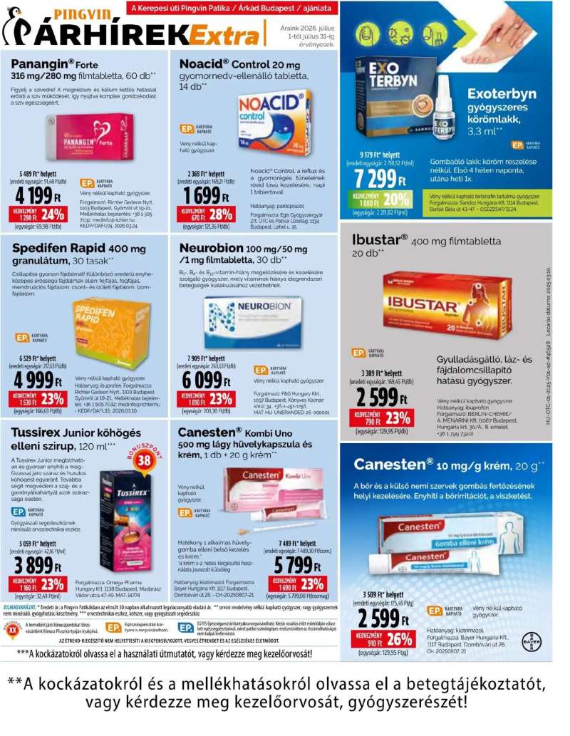 Pingvin Patika Pingvin Patika Árhírek Extra 7 oldal
