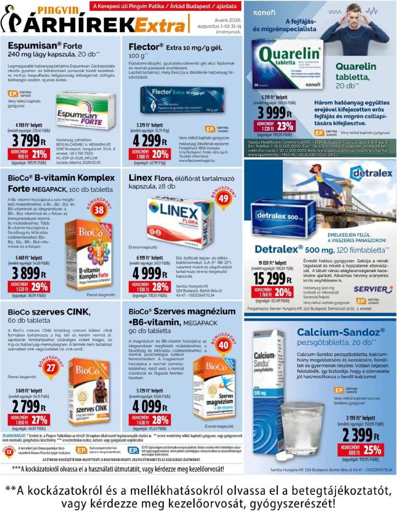 Pingvin Patika Pingvin Patika Árhírek Extra 3 oldal