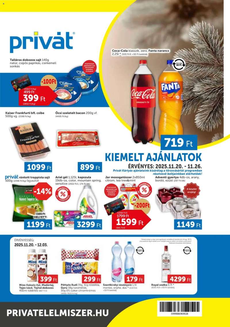 PRIVÁT Akciós újság PRIVÁT 1 oldal