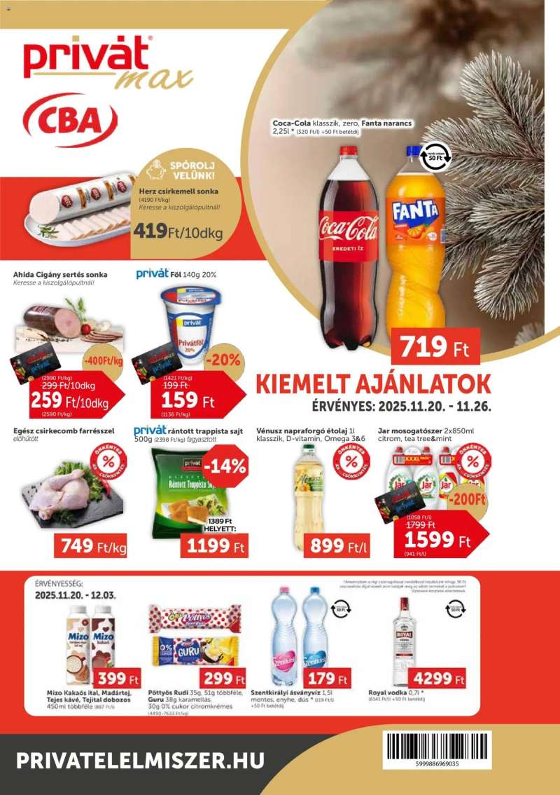 PRIVÁT Aktuális szórólap MAX 1 oldal