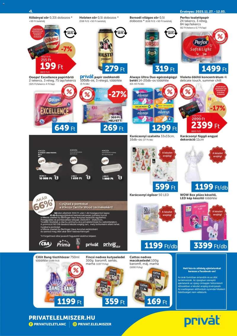 PRIVÁT Akciós újság PRIVÁT 4 oldal