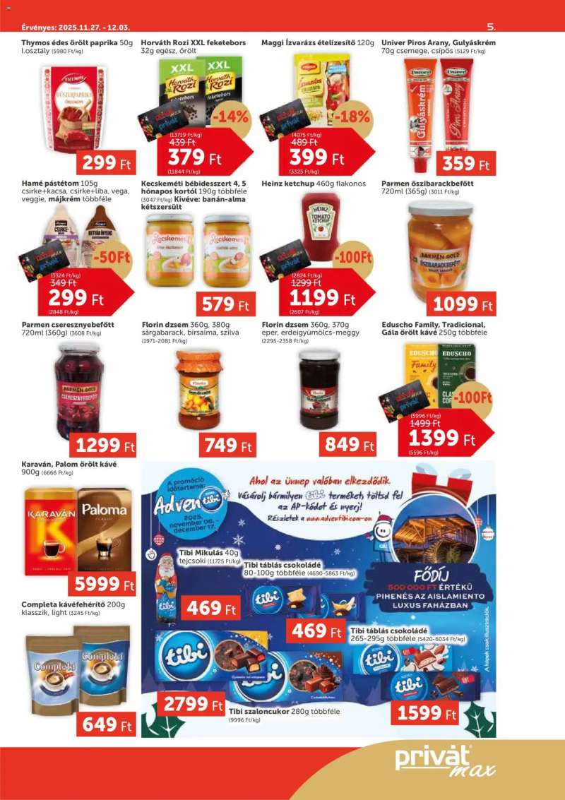 PRIVÁT Aktuális szórólap MAX 5 oldal