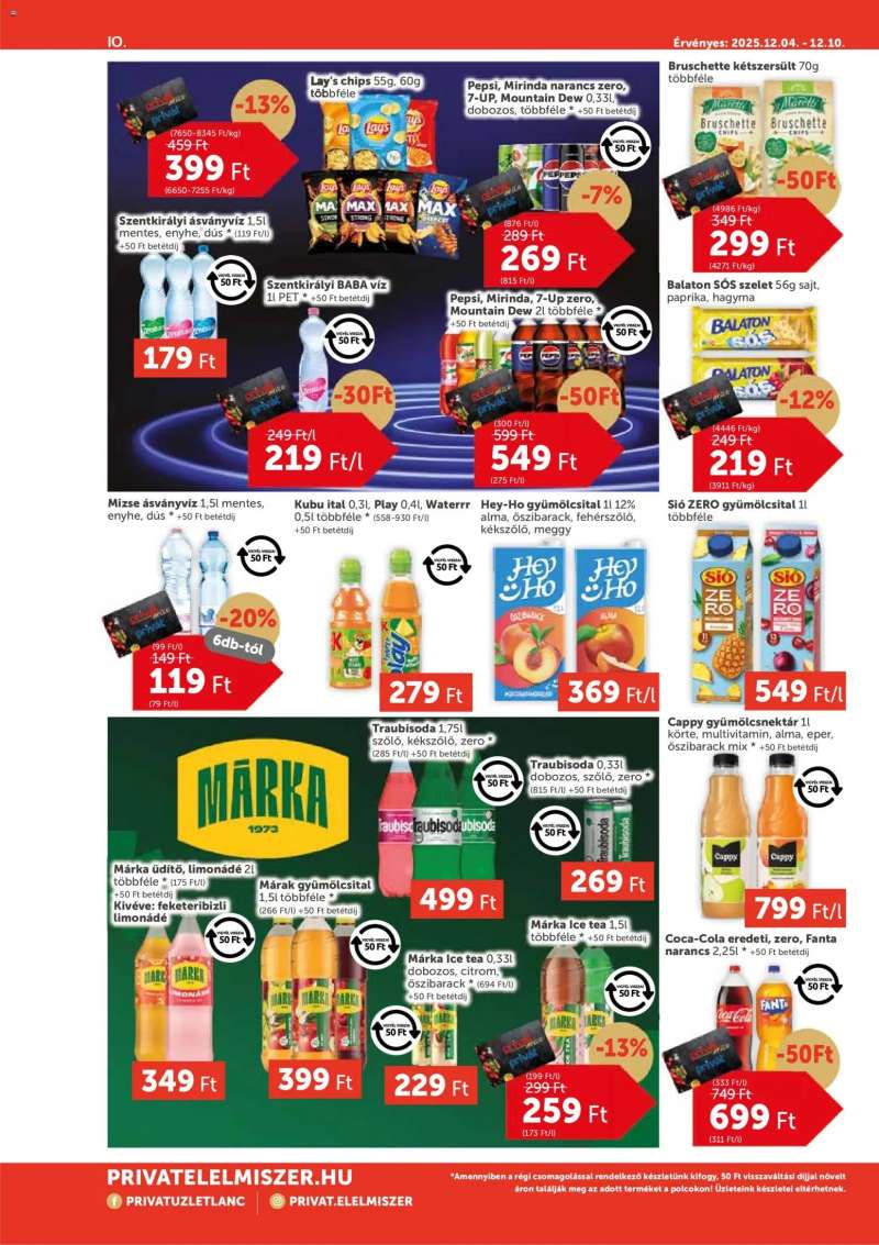 PRIVÁT Aktuális szórólap MAX 10 oldal