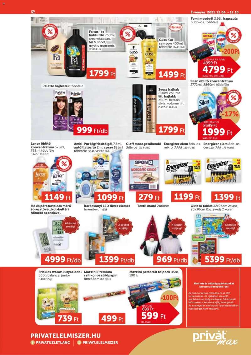 PRIVÁT Aktuális szórólap MAX 12 oldal