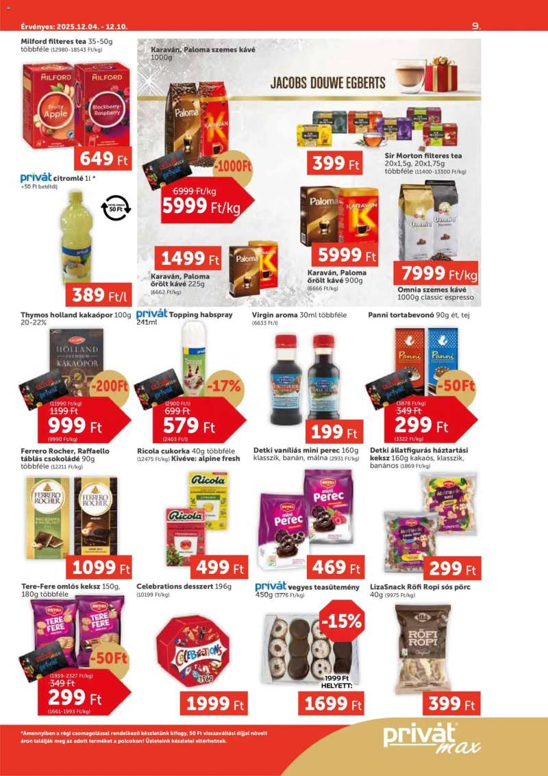 PRIVÁT Aktuális szórólap MAX 9 oldal
