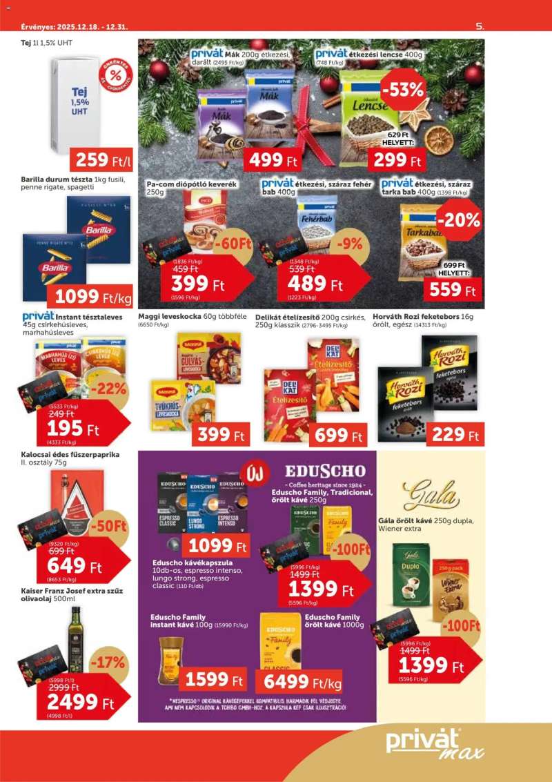 PRIVÁT Aktuális szórólap MAX 5 oldal