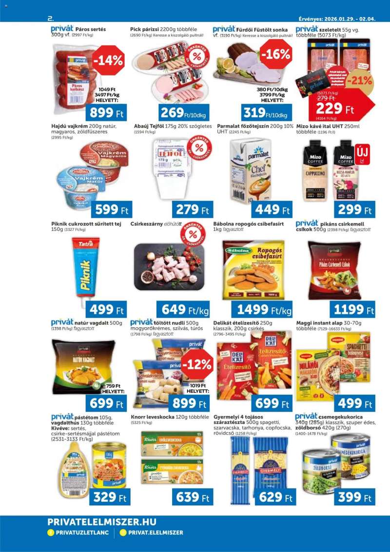 PRIVÁT Akciós újság PRIVÁT 2 oldal
