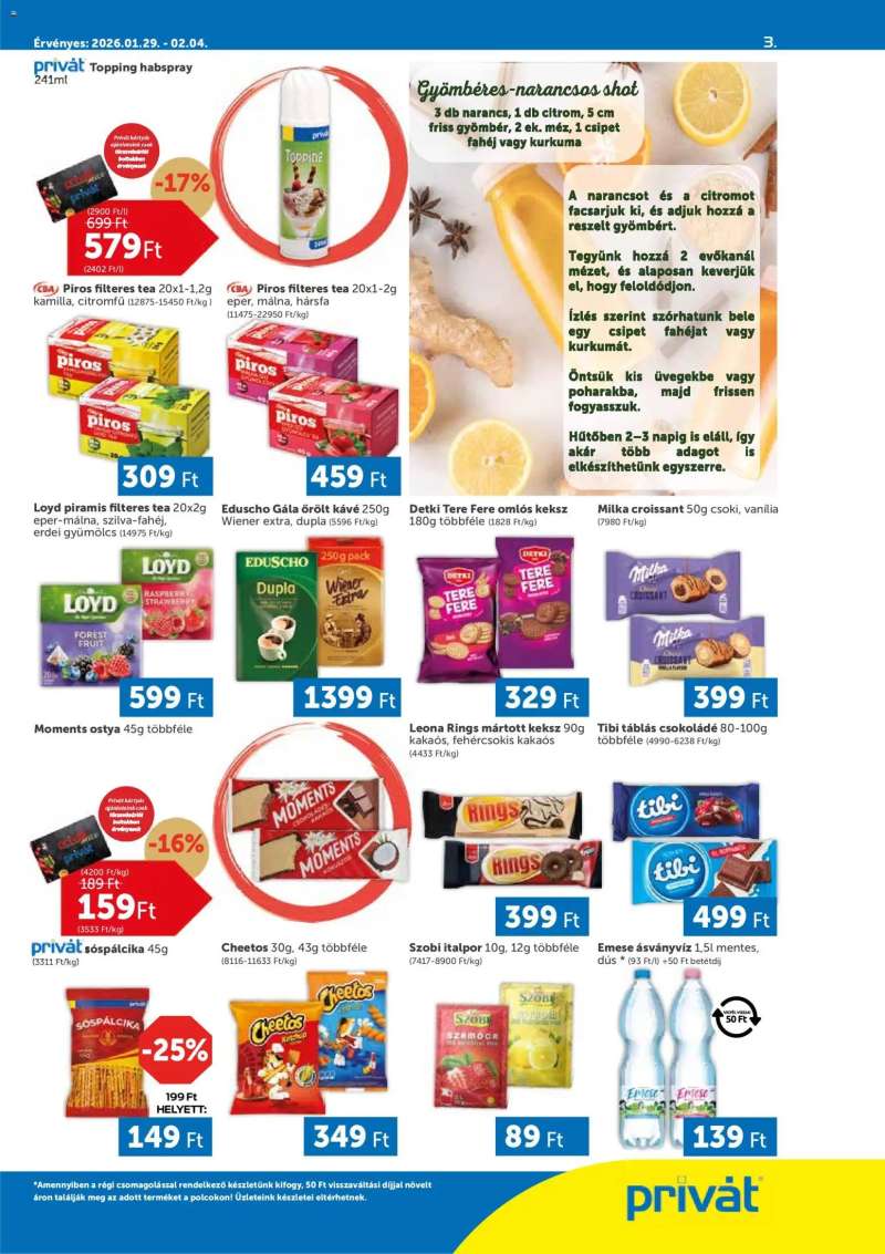 PRIVÁT Akciós újság PRIVÁT 3 oldal