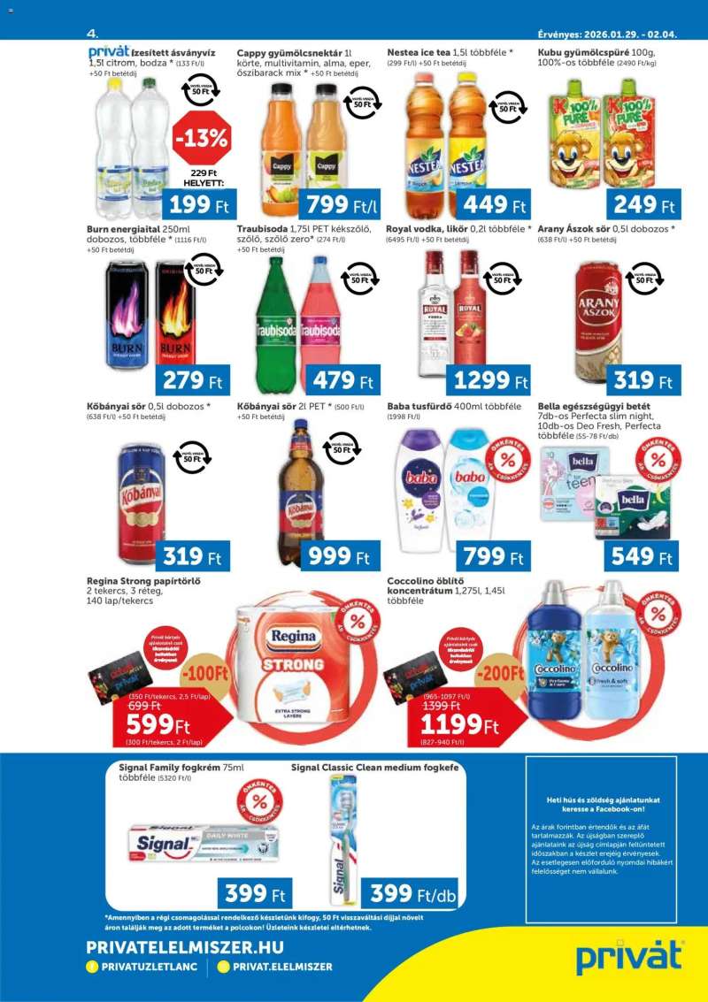 PRIVÁT Akciós újság PRIVÁT 4 oldal