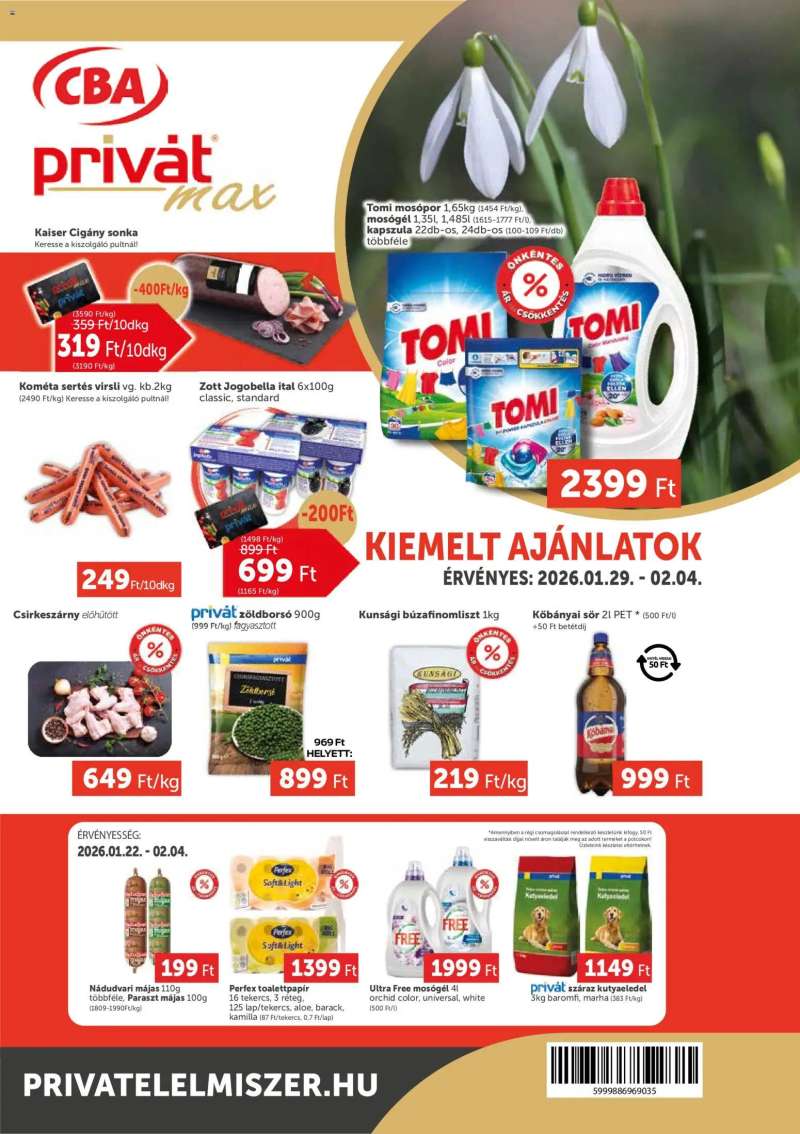 PRIVÁT Aktuális szórólap MAX 1 oldal