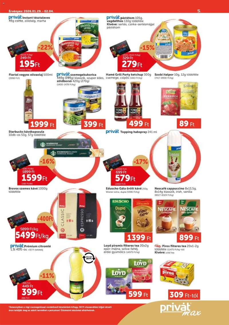 PRIVÁT Aktuális szórólap MAX 5 oldal