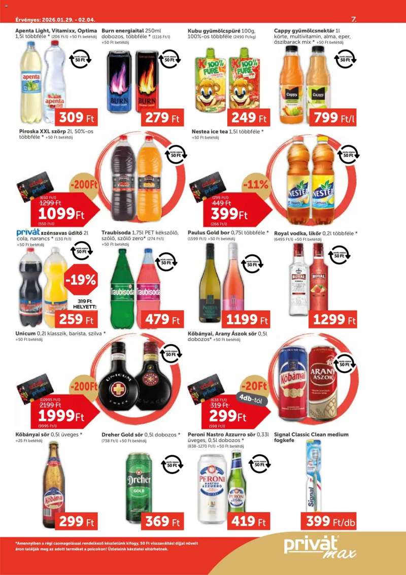 PRIVÁT Aktuális szórólap MAX 7 oldal