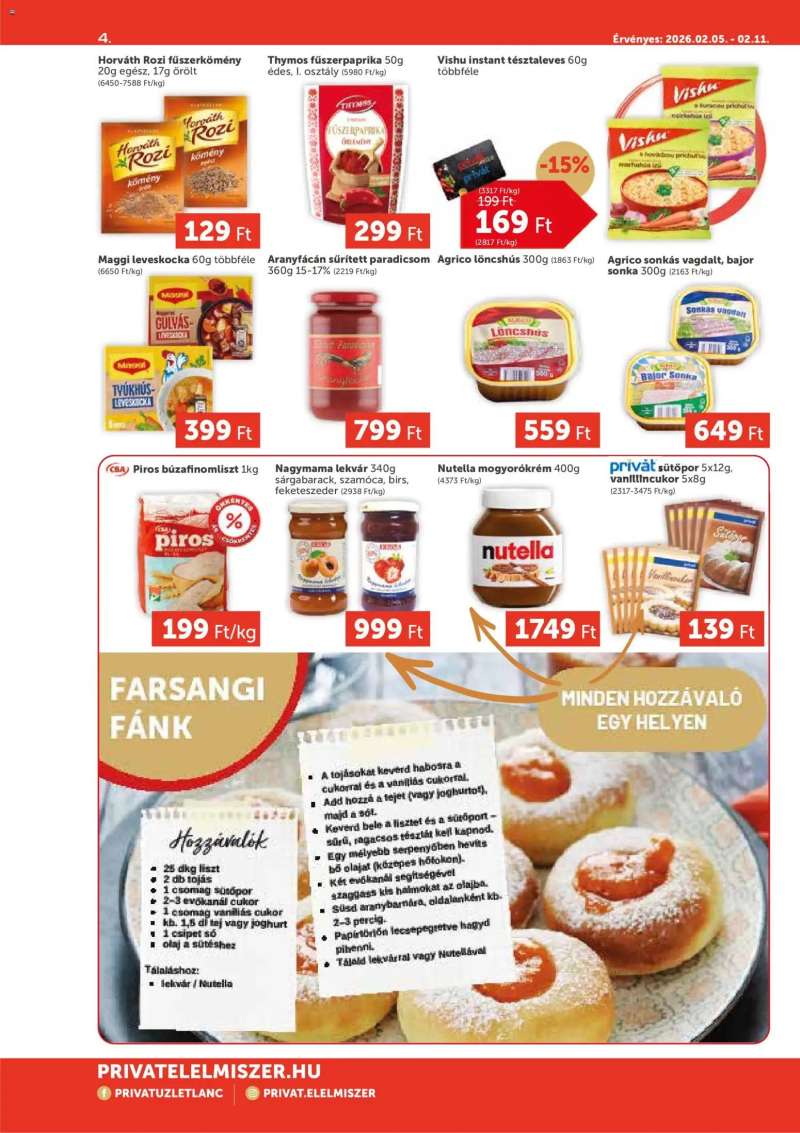 PRIVÁT Aktuális szórólap MAX 4 oldal