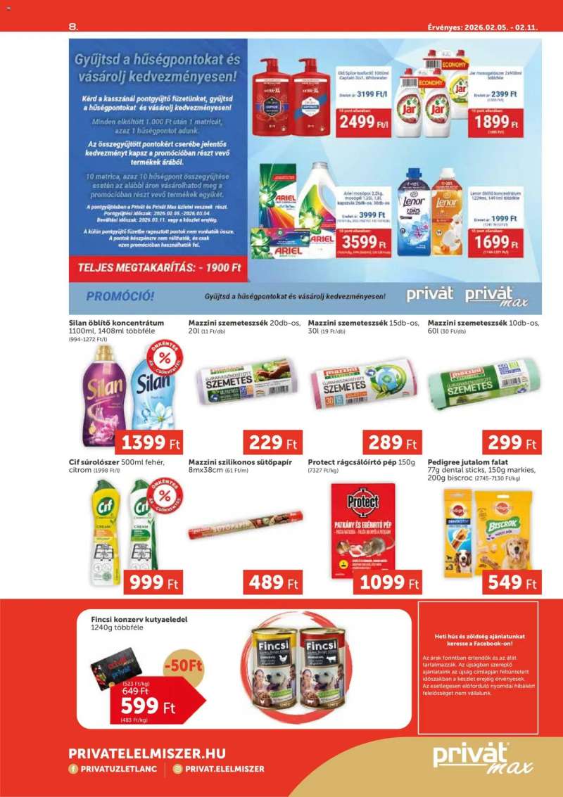 PRIVÁT Aktuális szórólap MAX 8 oldal