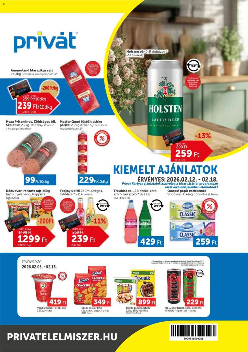 PRIVÁT Akciós újság PRIVÁT 1 oldal