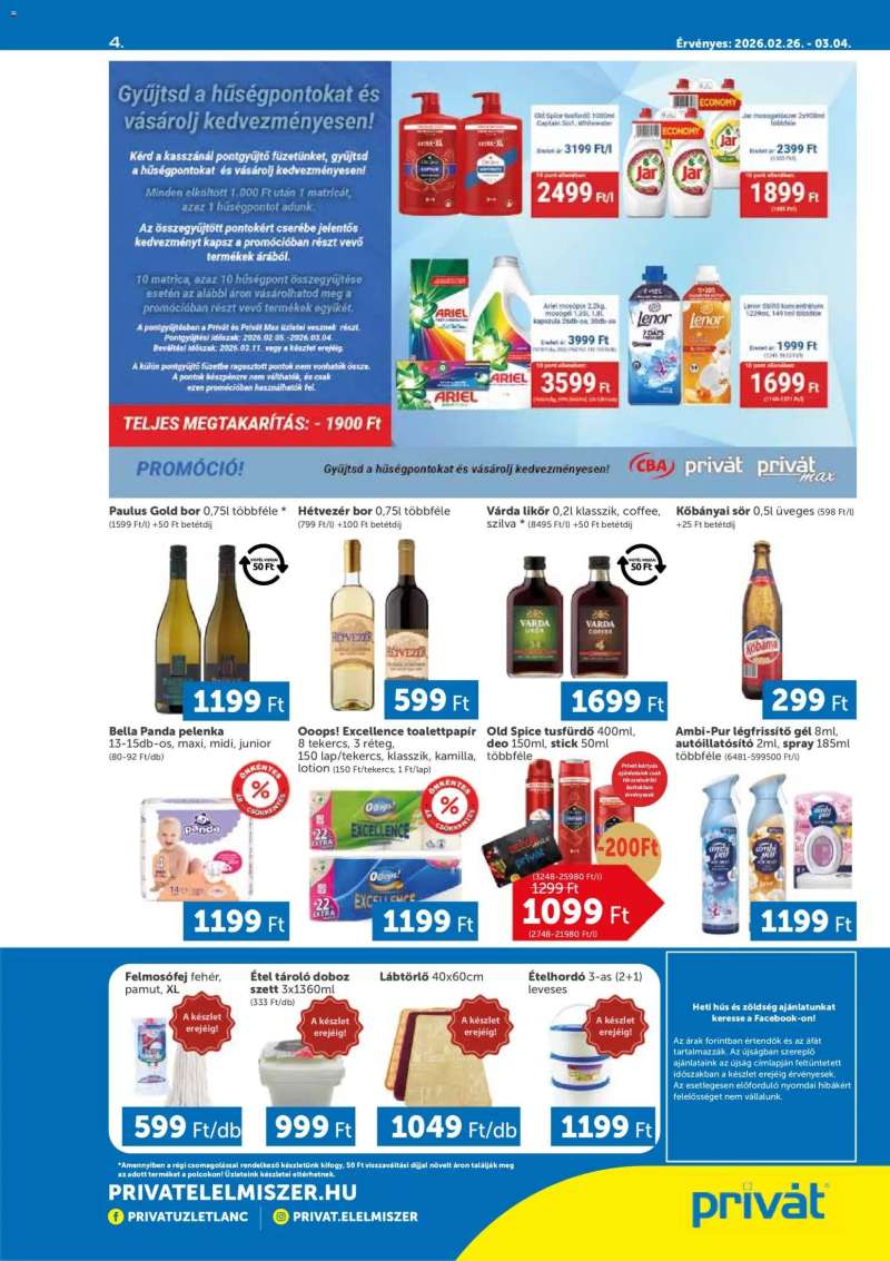 PRIVÁT Akciós újság PRIVÁT 4 oldal