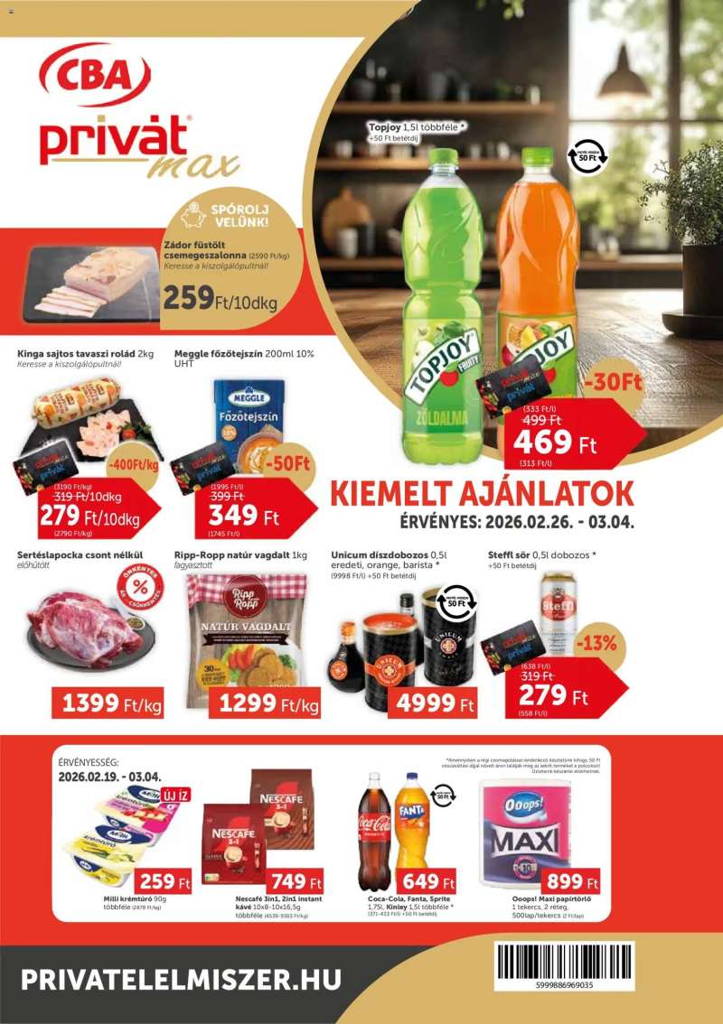 PRIVÁT Aktuális szórólap MAX 1 oldal