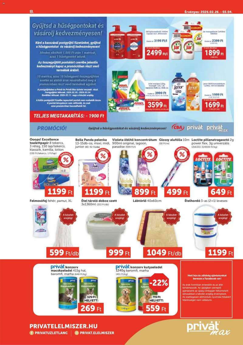 PRIVÁT Aktuális szórólap MAX 8 oldal