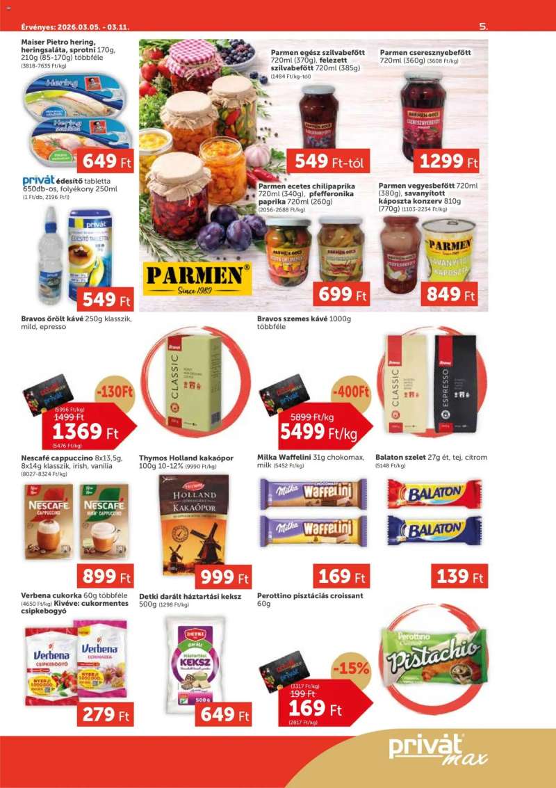 PRIVÁT PRIVÁT Aktuális szórólap MAX 5 oldal