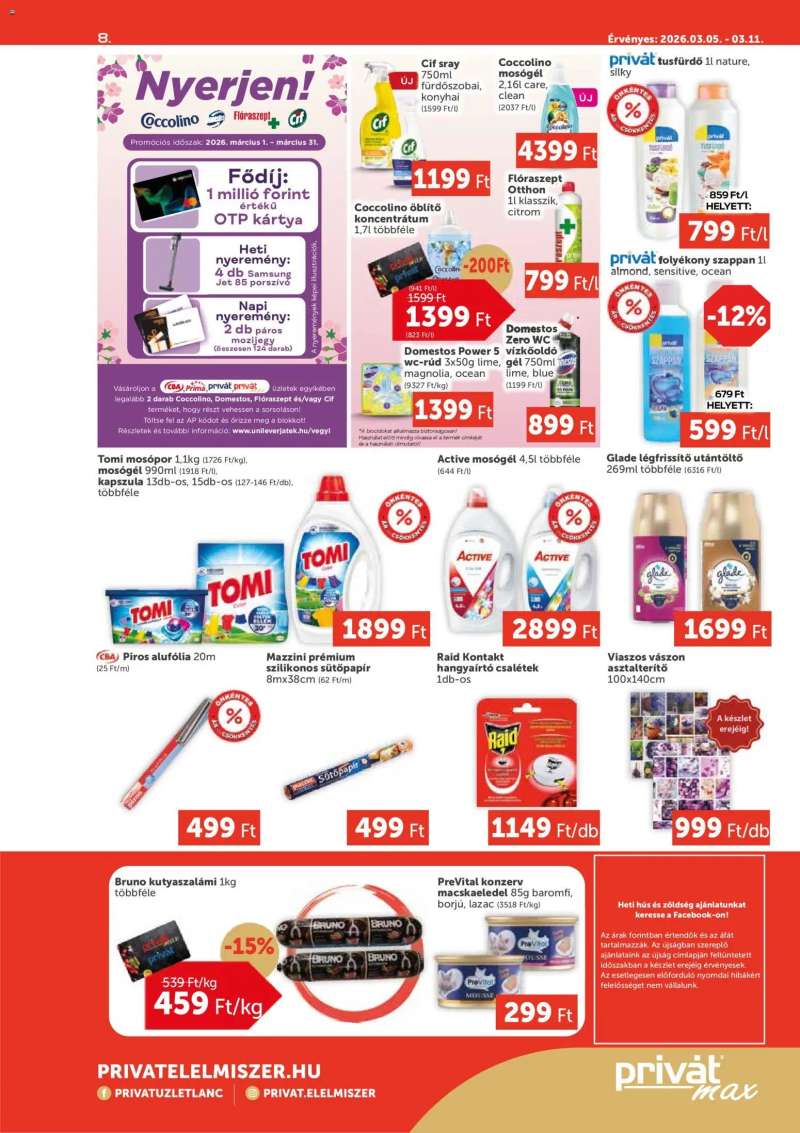 PRIVÁT PRIVÁT Aktuális szórólap MAX 8 oldal