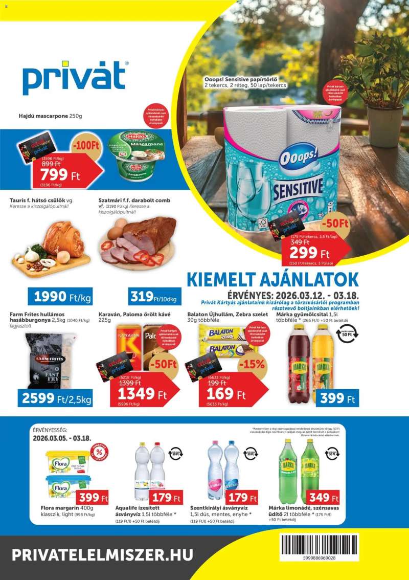 PRIVÁT PRIVÁT akciós újság 1 oldal