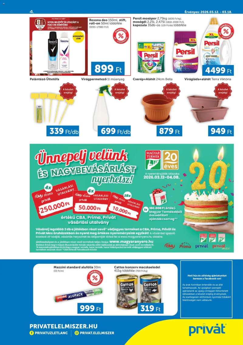 PRIVÁT PRIVÁT akciós újság 4 oldal