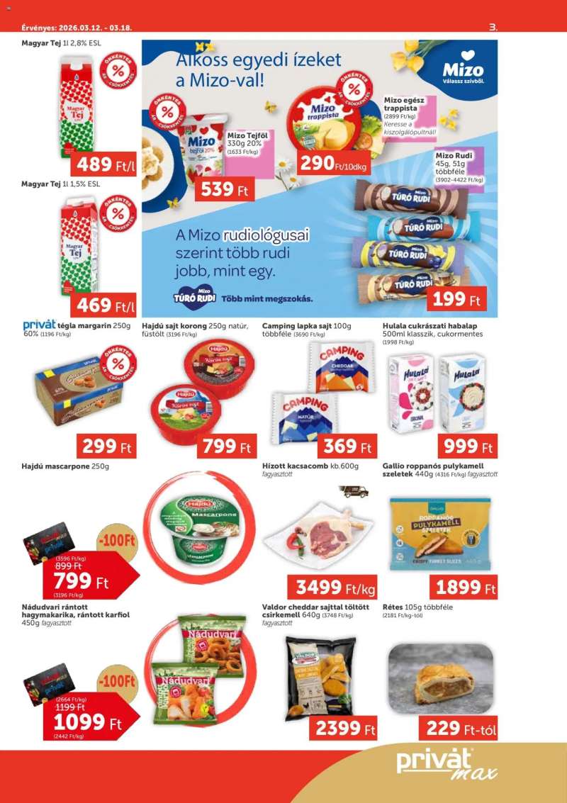 PRIVÁT PRIVÁT Aktuális szórólap MAX 3 oldal