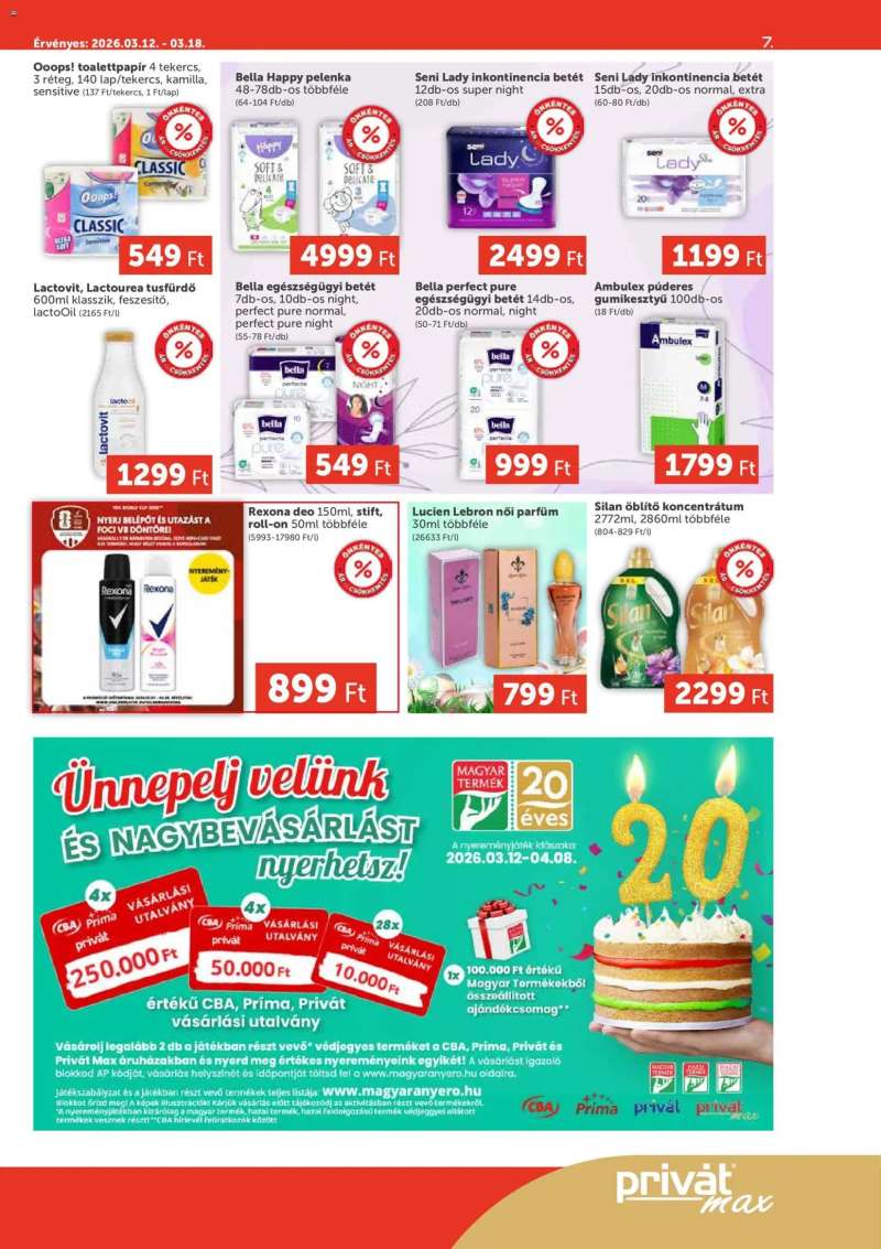 PRIVÁT PRIVÁT Aktuális szórólap MAX 7 oldal