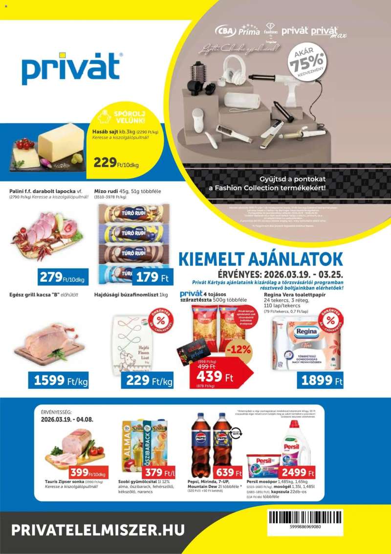 PRIVÁT PRIVÁT akciós újság 1 oldal